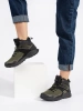 Czarno-zielone buty trekkingowe ocieplane