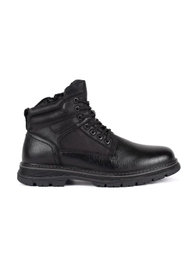 Cozy Black Lace-Up Ankle Boots
