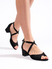 Charming Black Low-Heel Sandals
