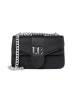 Black small shoulder bag with silver chain
