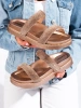 Golden Slide Sandals with Chunky Soles