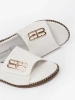 Women's white flat sandals