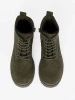 Dark Green Women's Ankle Boots with Suede Finish by Sergio Leone
