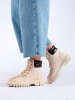 Beige hiking boots
