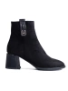 Black Classic Suede Heeled Booties
