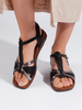Chic Black Flat Sandals by Sergio Leone