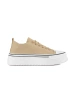 Beige women's sneakers with a thick sole