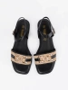 Black sandals with leather insole