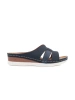 Comfortable flip-flops on low heels blue