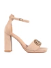 Damskie sandały na wysokim słupku beżowe Vinceza