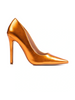 Orange High Heel Metallic Pumps