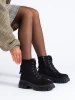 Black Suede Platform Ankle Boots by T.Sokolski