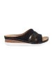 Women's black slide sandals