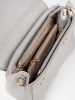 Small gray handbag with gold elements