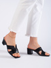 Chic Black Heeled Slides