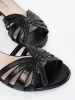 Elegant Black Low-Heel Sandals