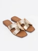 Gold square-toe sandals