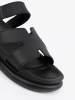 Black women's flat sandals