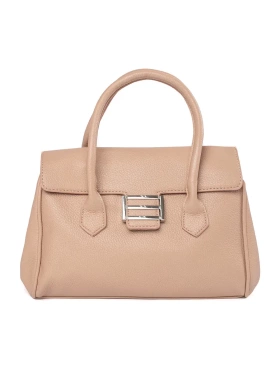 Beige shoulder bag with strap