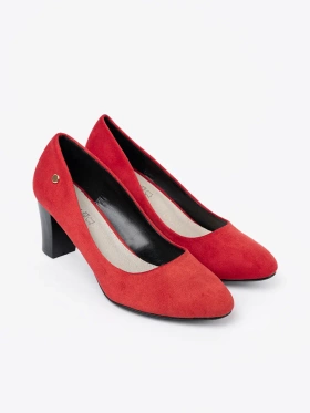 Red Suede High Heel Pumps