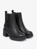 Elegant Black Ankle Boots with Elastic Insert by Sergio Leone