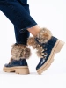 Blue Cozy Fur-Lined Boots
