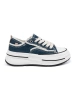 Women's navy blue sneakers with white accents
