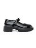 Shiny Black Chunky Sole Loafers
