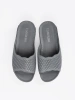 Leather Gray Slides