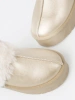 Golden snow boots style shoes with white fur