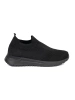 Black slip-on sports shoes