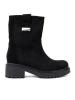 Black women's ankle boots with chunky sole