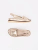 Gold perforated soft sandals