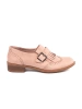 Pink suede flat loafers