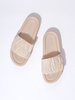 Light Beige Ruched Slide Sandals