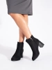 Suede Black Chunky Heel Ankle Boots