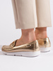 Golden Loafers with a Buckle