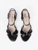 Black block heel sandals
