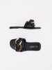 Women's flat flip-flops black