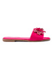 Fuchsia Slides with Decorative Accent
