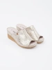 Women's light beige wedge sandals