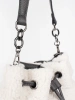 Chic Gray Lamb Wool Handbag