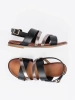 Black sandals Sergio Leone with silver straps