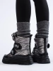 Warm Silver Velcro Snow Boots by Potocki