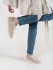 Beige Women's Leather Sneakers