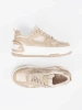 Sneakersy damskie z koronką beżowe
