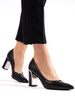 Black Block Heel Pumps