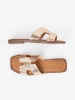 Gold square-toe sandals