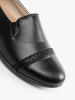 Black women's low-heeled loafers