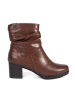 Brown Leather Ankle Boots with Ruched Upper - Sergio Leone